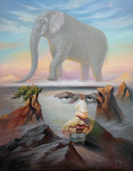 amazing illusion painting napoleon and the elephant 2011