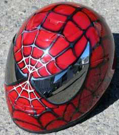unusual creative helmet spiderman