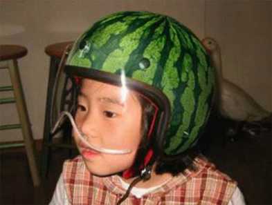unusual creative helmet watermelon